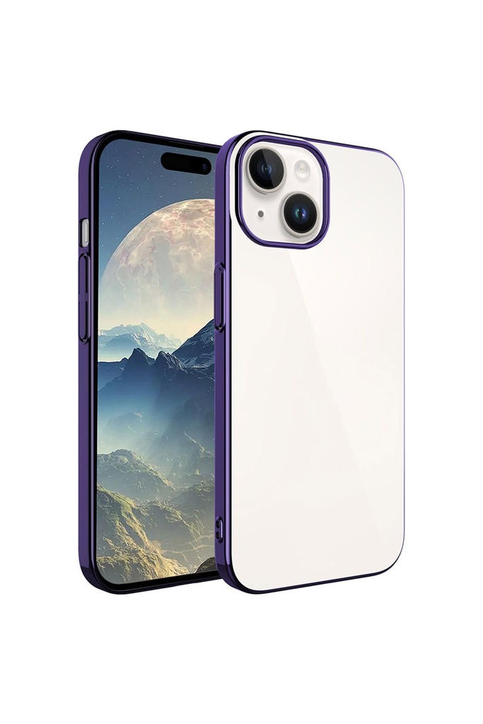 Apple iPhone 15 Plus Uyumlu Kılıf Sert PC Renkli Çerçeveli Zore Riksos Kapak