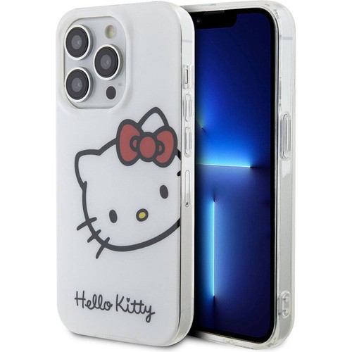 Apple iPhone 15 Pro Uyumlu Kılıf Hello Kitty Orjinal Lisanslı Yazı ve İkonik Logolu Kitty Head Kapak
