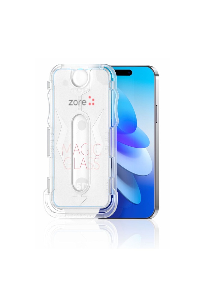 Apple iPhone 15 Plus Uyumlu Zore Kolay Uygulama Aparatlı 5D Magic Glass Cam Ekran Koruyucu