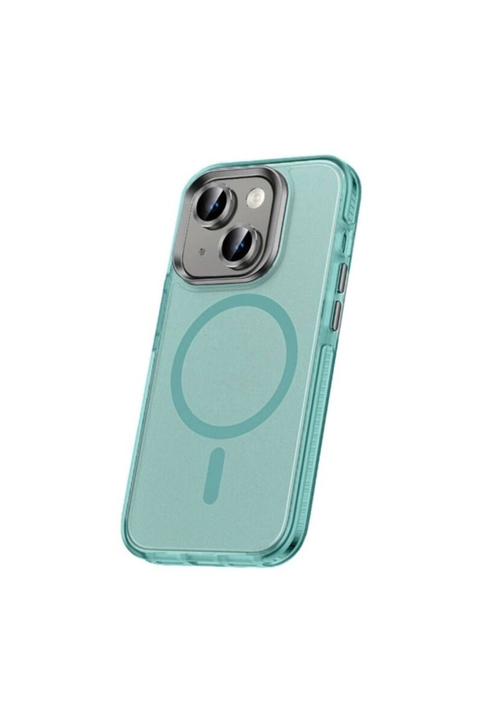 Apple iPhone 15 Plus Uyumlu Kılıf Airbagli M-safe Wireless Şarj Özellikli Lens Koruyuculu Zore Klaptika Kapak