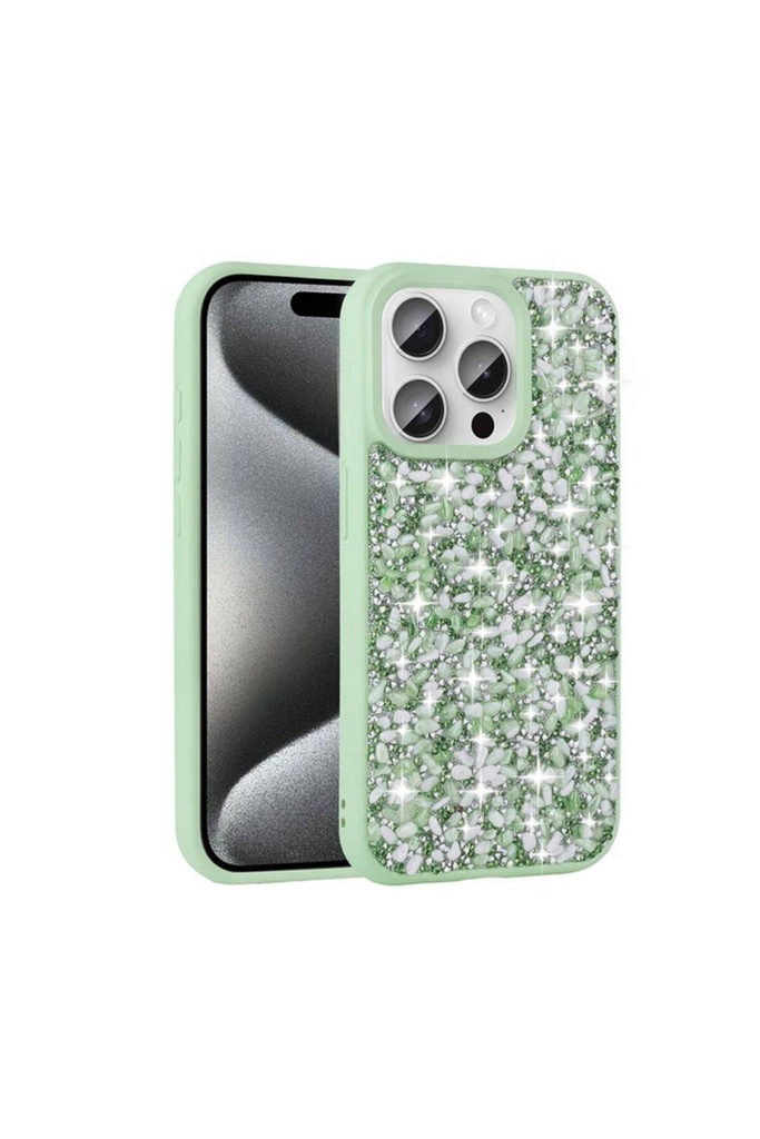 Apple iPhone 15 Pro Uyumlu Kılıf Parlak Taşlı Tasarım Zore Linea Kapak