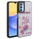 Samsung Galaxy A15 Uyumlu Kılıf Parlayan Kabartmalı İkonik Figürlü Zore Amas Silikon Kapak