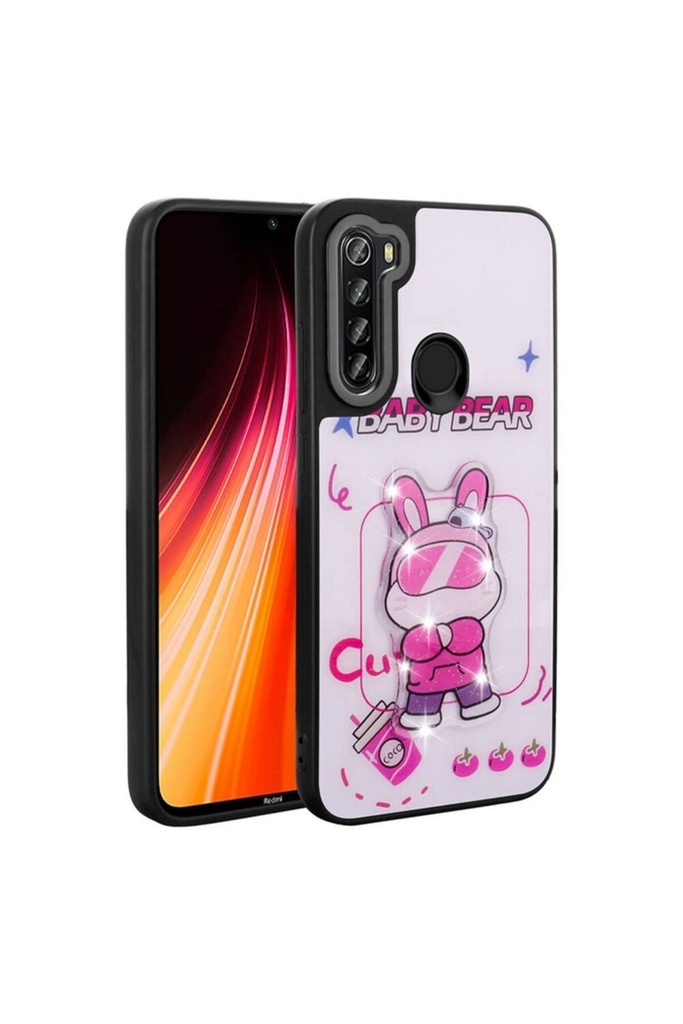 Xiaomi Redmi Note 8 Uyumlu Kılıf Parlayan Kabartmalı İkonik Figürlü Zore Amas Silikon Kapak