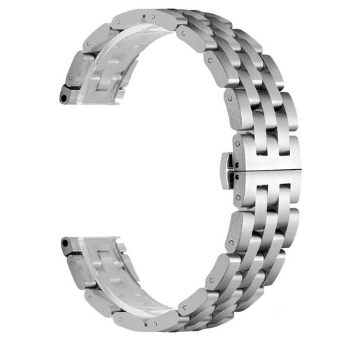 Samsung Galaxy Watch 46mm (22mm) Uyumlu Kordon Metal Geçmeli Paslanmaz KRD-20 Kayış