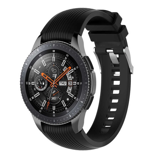Samsung Gear S3 (22mm) Uyumlu Kordon Silikon Çizgili Spor Yumuşak KRD-18 Kayış