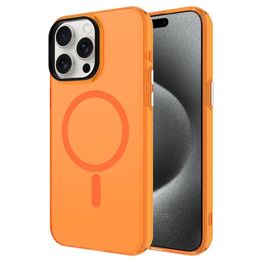 Apple iPhone 15 Pro Uyumlu Kılıf Zore M-safe Şarj Özellikli Buzlu Transparan C-Pro Sert Kapak