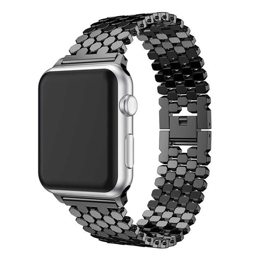 Apple Watch 38mm Uyumlu Kordon Metal Bal Peteği Şık Tasarım KRD-30 Kayış