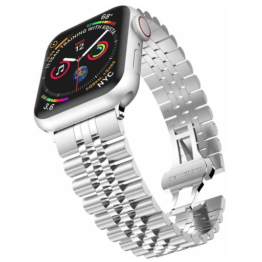 Apple Watch 40mm Uyumlu Kordon Paslanmaz Çelik Rolex Metal KRD-36 Kayış