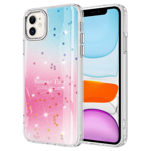 Apple iPhone 11 Uyumlu Kılıf Simli Desenli Parlak Zore Task Kapak