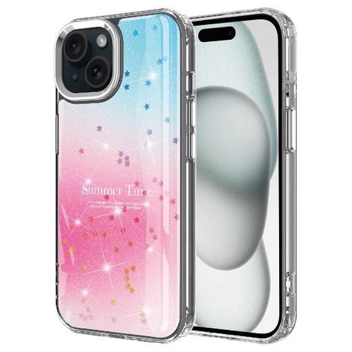 Apple iPhone 15 Plus Uyumlu Kılıf Simli Desenli Parlak Zore Task Kapak