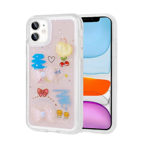 Apple iPhone 11 Uyumlu Kılıf Kabartma Figürlü Parlak Zore Minimini Silikon Kapak
