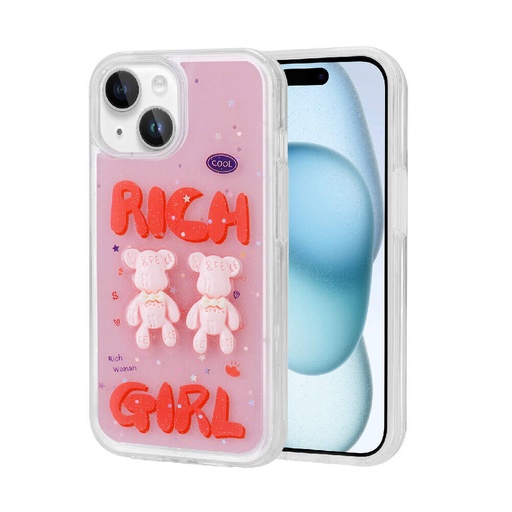 Apple iPhone 13 Uyumlu Kılıf Kabartma Figürlü Parlak Zore Minimini Silikon Kapak