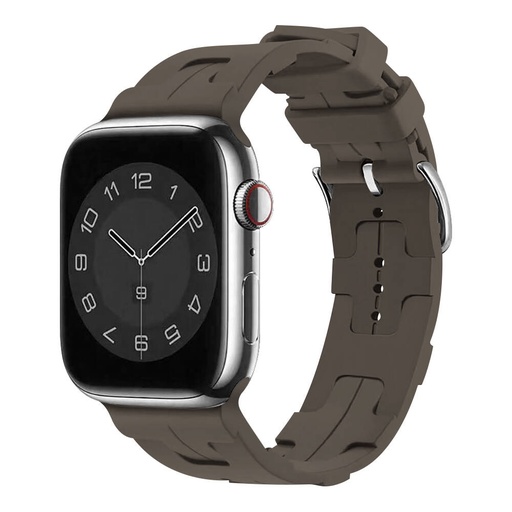 Apple Watch 7 41mm Uyumlu Kordon Silikon Yumuşak Esnek Metal Klipsli KRD-92 Kayış
