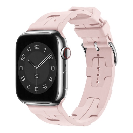 Apple Watch 44mm Uyumlu Kordon Silikon Yumuşak Esnek Metal Klipsli KRD-92 Kayış