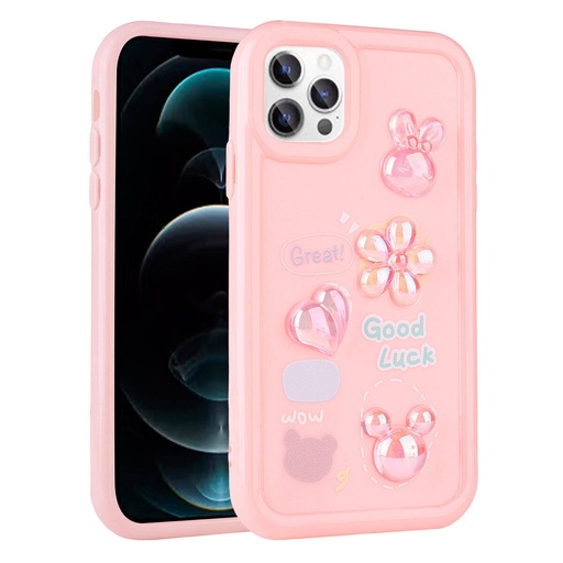 Apple iPhone 11 Pro Uyumlu Kılıf Kabartma Figürlü Parlak Zore Toys Silikon Kapak
