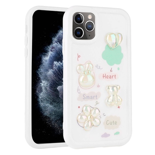 Apple iPhone 11 Pro Max Uyumlu Kılıf Kabartma Figürlü Parlak Zore Toys Silikon Kapak