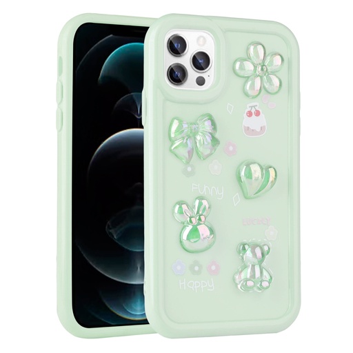 Apple iPhone 13 Pro Uyumlu Kılıf Kabartma Figürlü Parlak Zore Toys Silikon Kapak