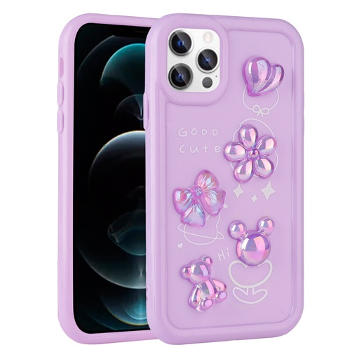 Apple iPhone 13 Pro Max Uyumlu Kılıf Kabartma Figürlü Parlak Zore Toys Silikon Kapak