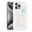 Apple iPhone 14 Pro Uyumlu Kılıf Kabartma Figürlü Parlak Zore Toys Silikon Kapak