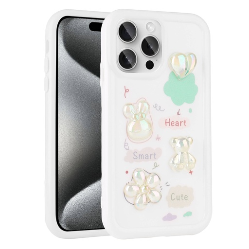 Apple iPhone 14 Pro Uyumlu Kılıf Kabartma Figürlü Parlak Zore Toys Silikon Kapak