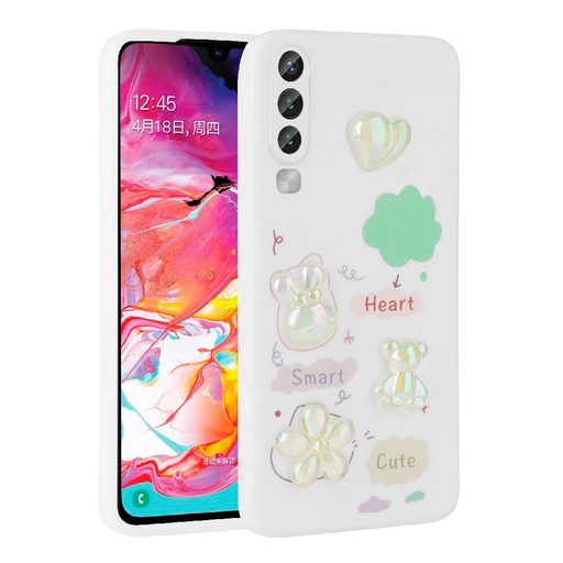 Samsung Galaxy A50 Uyumlu Kılıf Kabartma Figürlü Parlak Zore Toys Silikon Kapak