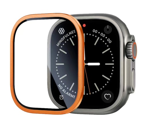 Apple Watch Ultra 49mm Uyumlu Zore ALM-01 Metal Çerçeveli Ekran Koruyucu