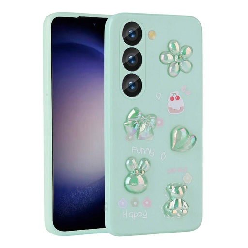 Samsung Galaxy S23 Uyumlu Kılıf Kabartma Figürlü Parlak Zore Toys Silikon Kapak