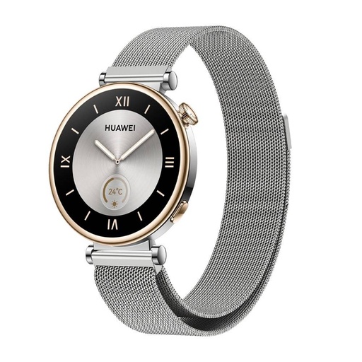 Huawei Watch GT 4 41mm 18mm Uyumlu Kordon Hasır Metal Mıknatıslı Örgü Zore KRD-01 Kayış