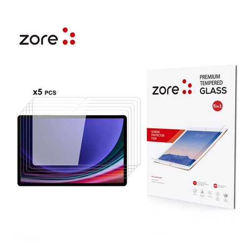 [RN-TA100217] Samsung Galaxy Tab S9 Plus Uyumlu Zore 5in1 Tablet Temperli Cam Ekran Koruyucu