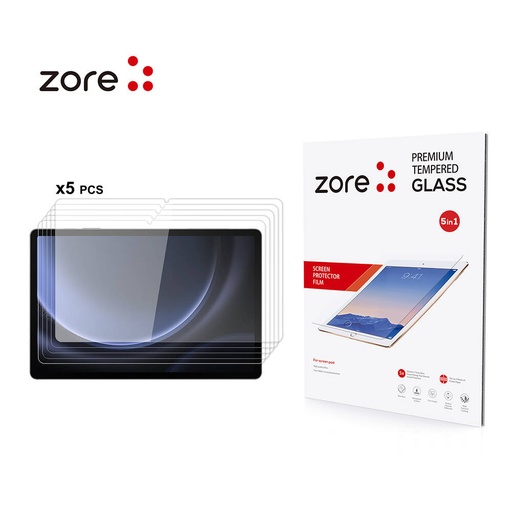[RN-TA100216] Samsung Galaxy Tab S9 FE Uyumlu Zore 5in1 Tablet Temperli Cam Ekran Koruyucu