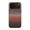 Apple iPhone 17 Pro Max Kılıf M-safe Şarj Özellikli Aramid Fiber Pitaka Military-Grade Sunset-Moonrise Serisi Sunset Kapak