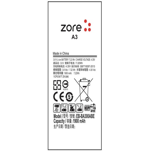 [RN-T7275] Samsung Galaxy A3 Uyumlu Zore Tam Orjinal Batarya