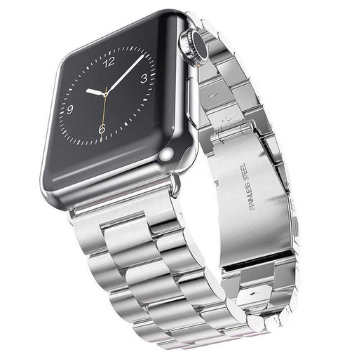 Apple Watch 42mm Uyumlu Kordon Paslanmaz Metal Baklalı Tasarım KRD-04 Kayış