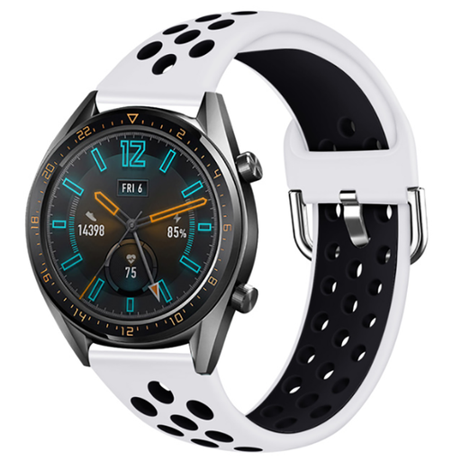 Huawei GT2 46mm 22mm Uyumlu Kordon Silikon Metal Başlıklı Esnek KRD-10 Kayış