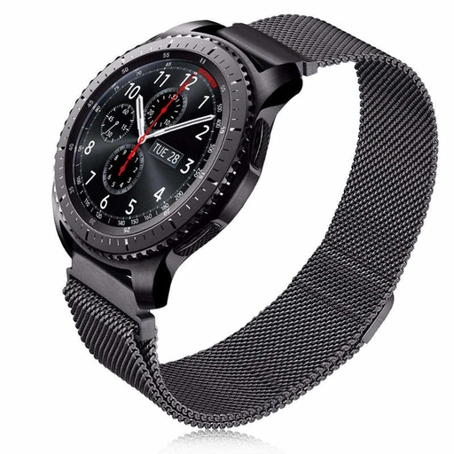 Samsung Gear S3 (22mm) Uyumlu Kordon Hasır Metal Mıknatıslı Zore KRD-12 Kayış