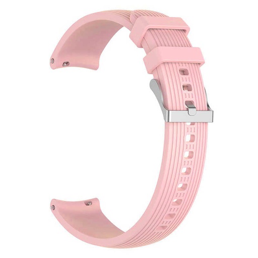 Samsung Galaxy Watch 42mm (20mm) Uyumlu Kordon Silikon Çizgili Spor Yumuşak KRD-18 Kayış